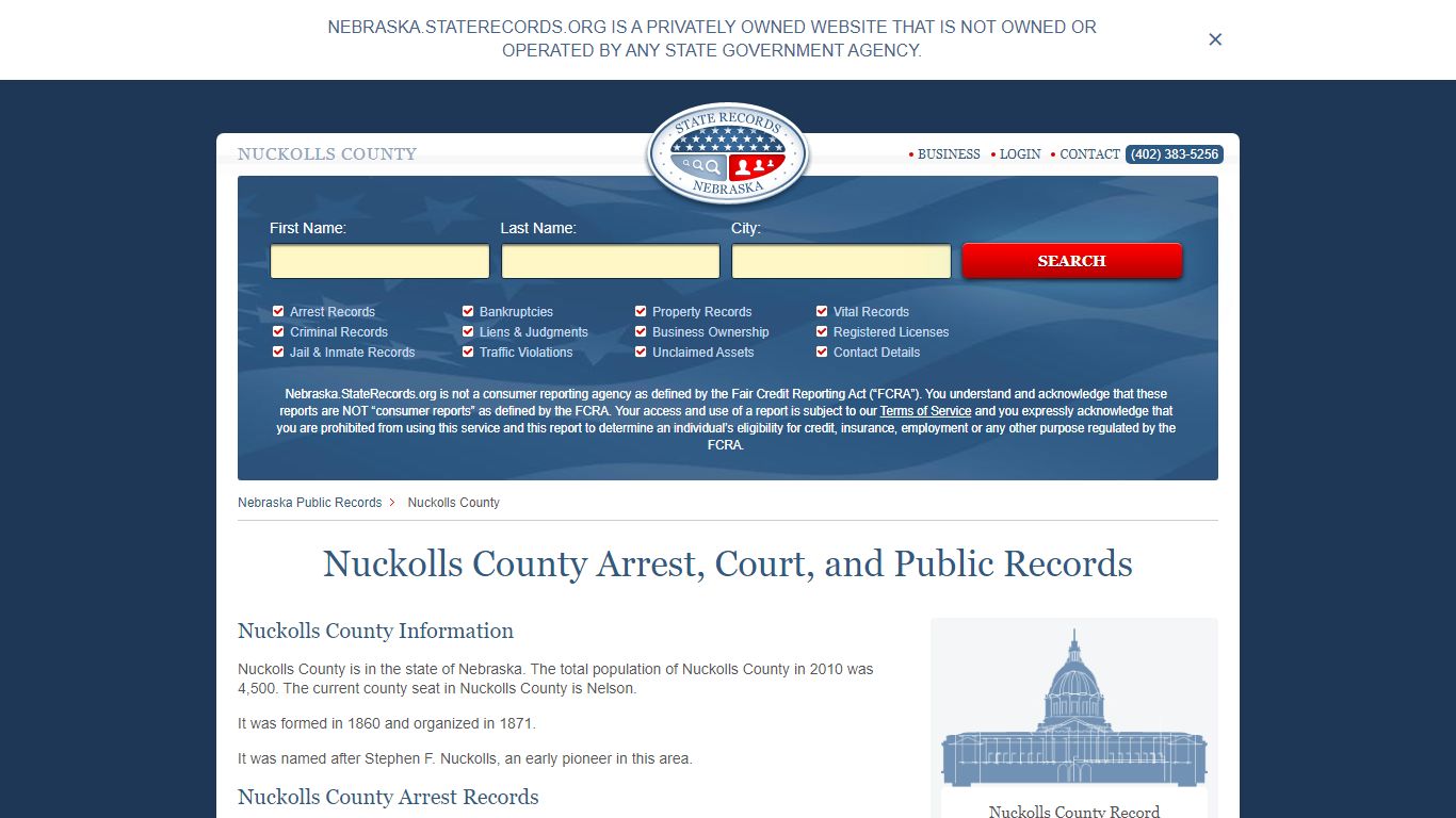 Nuckolls County Arrest, Court, and Public Records