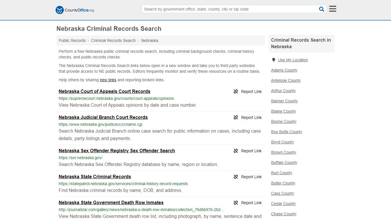 Criminal Records Search - Nebraska (Arrests, Jails & Most ...